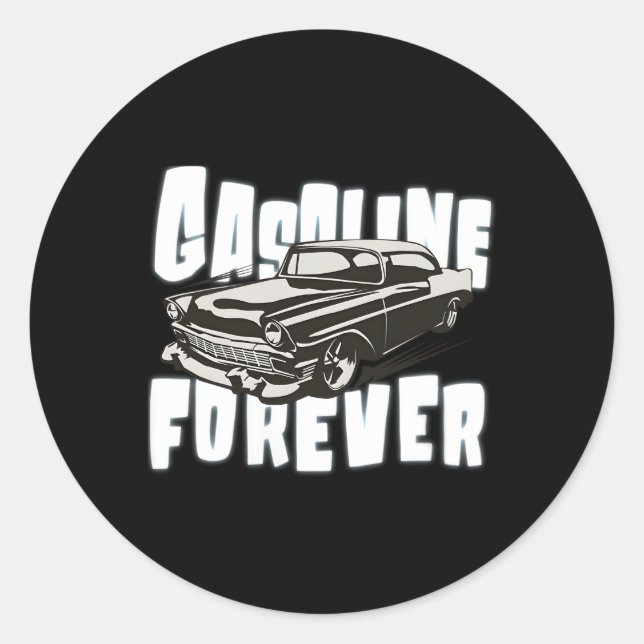 S Gasoline Forever Gas Cars Muscle Car Classic Round Sticker (Front)