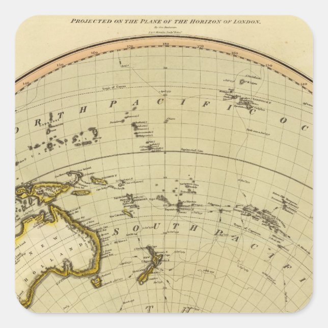 S Hemisphere, plane of London Square Sticker (Front)