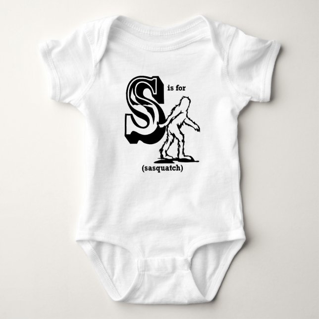 S is for Sasquatch Baby Bodysuit (Front)