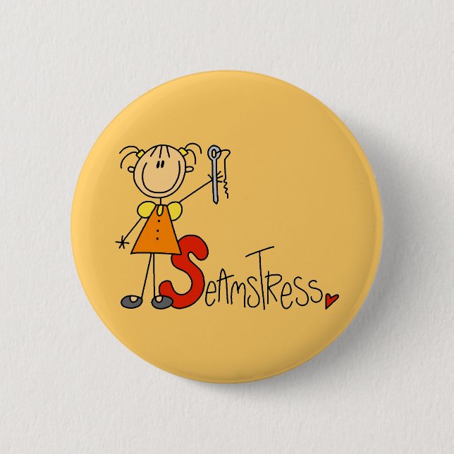 S is for Seamstress 6 Cm Round Badge (Front)