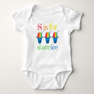 S is for Shave Ice Hawaiian Rainbow Dessert Hawaii Baby Bodysuit