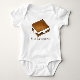 S is for S'mores Campfire Smores Letter S Alphabet Baby Bodysuit