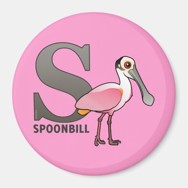 S is for Spoonbill Magnet (Front)