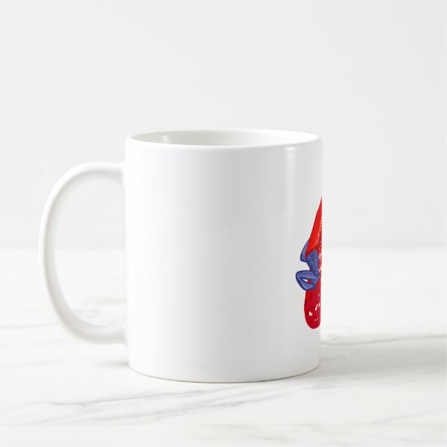 S is for Strawberry Poison Dart Frog Coffee Mug (Left)