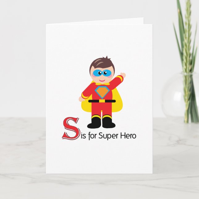 S is for Super Hero Lovable Letters Greeting Card (Front)