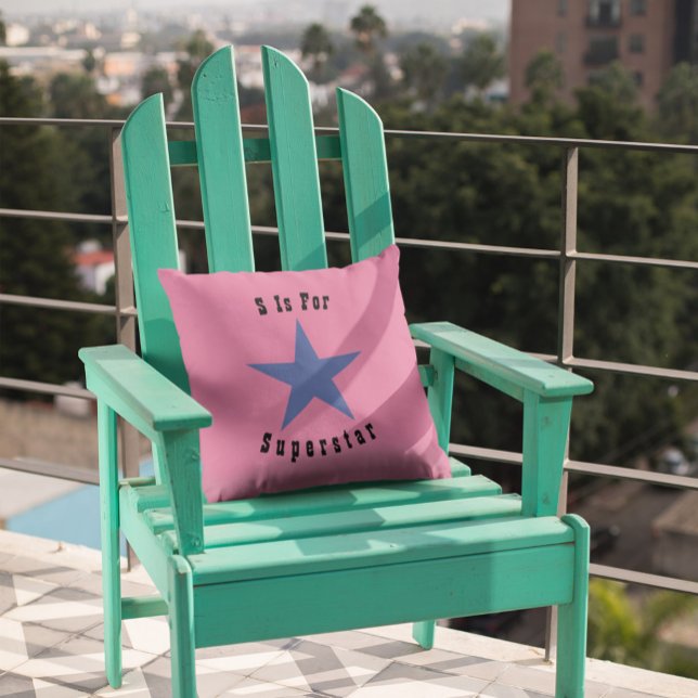 S Is For Superstar Throw Pillow (Creator Uploaded)