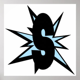 S letter as comic art monogram S initials alphab Poster