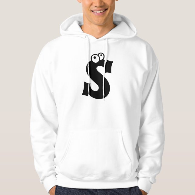 S, letter with eyeballs hoodie (Front)