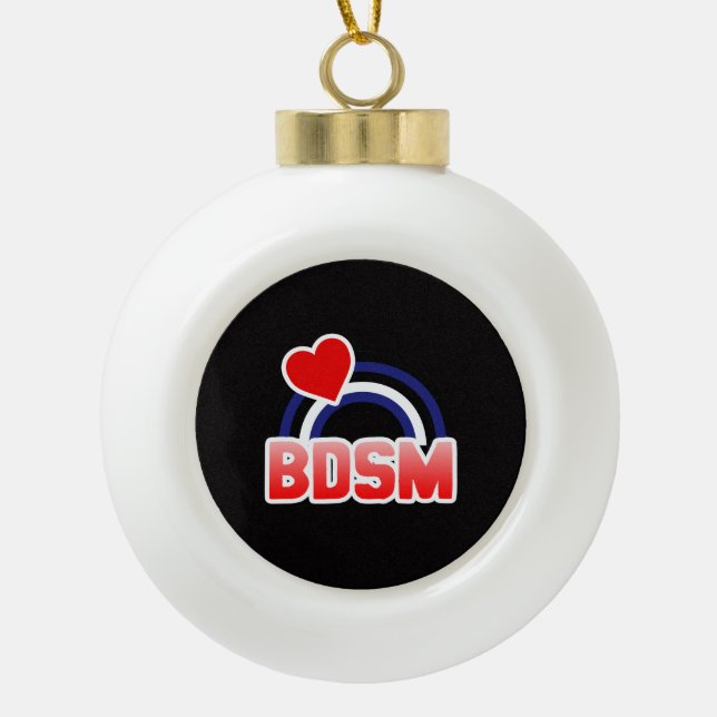 S / M Pride Ceramic Ball Christmas Ornament (Front)