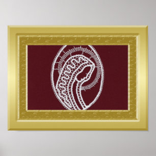S. Mary Opulent gold border frame custom photo  Poster
