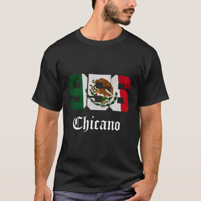 S Mexican Flag Chicano Texas 956 Area Code T-Shirt (Front)