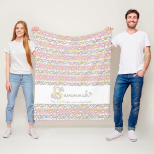 S monogram custom name meaning Savannah Fleece Blanket