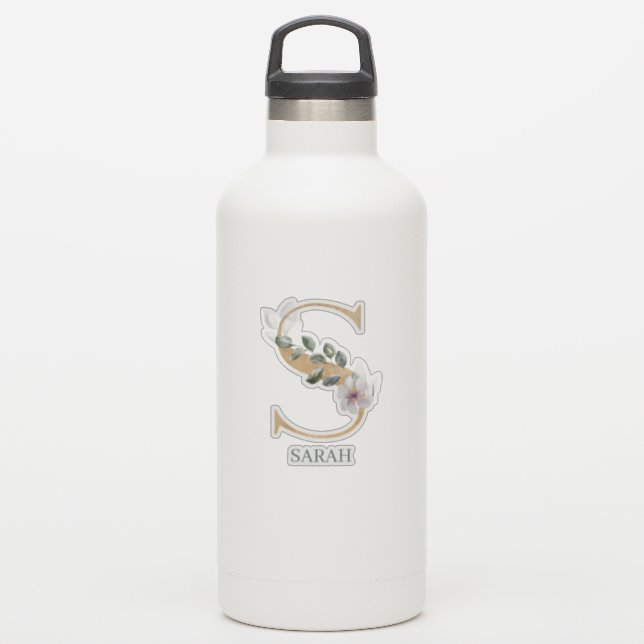 S Monogram Floral Personalised (Waterbottle)