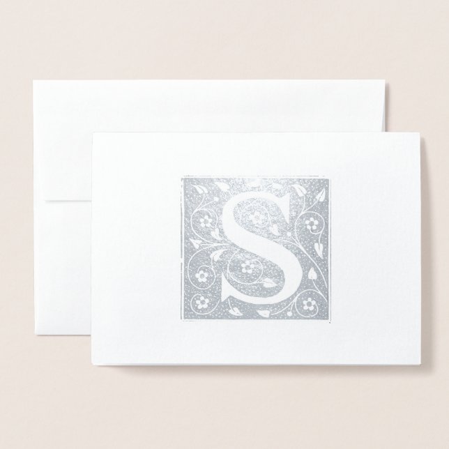 S Monogram Foil Card (Front With Envelope)
