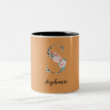 S Monogram Leopard Print Floral