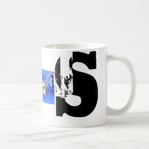 S Monogram Typographic grunge Mug
