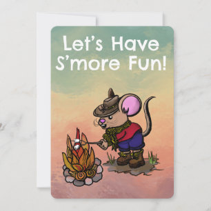 S’more Birthday Party Fun Mouse Invitation