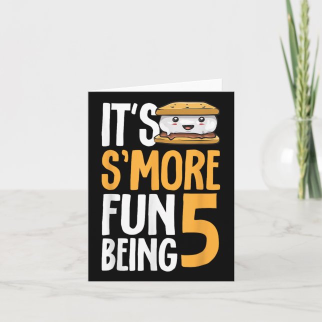 S’more Campfire 5th Birthday Marshmallow Camping S Card (Front)