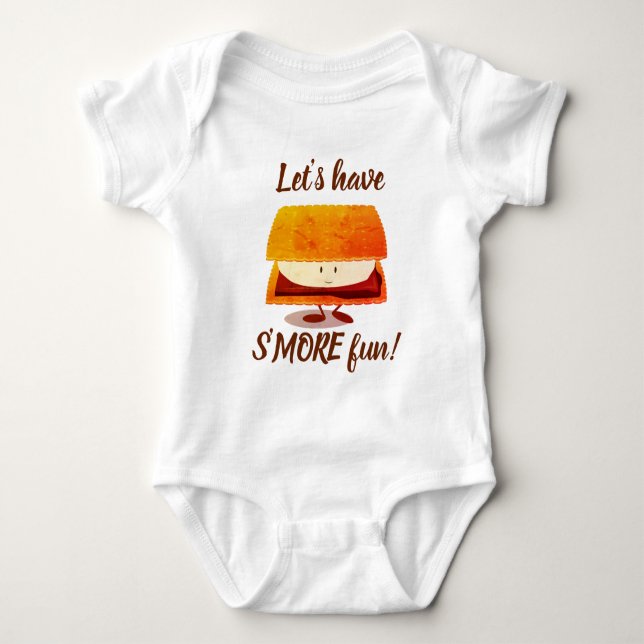S’more fun cartoon character baby bodysuit (Front)