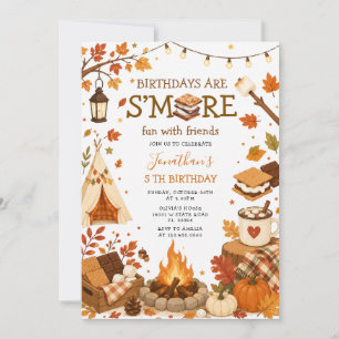 S’more Fun With Friends Birthday Autumn Camping Invitation