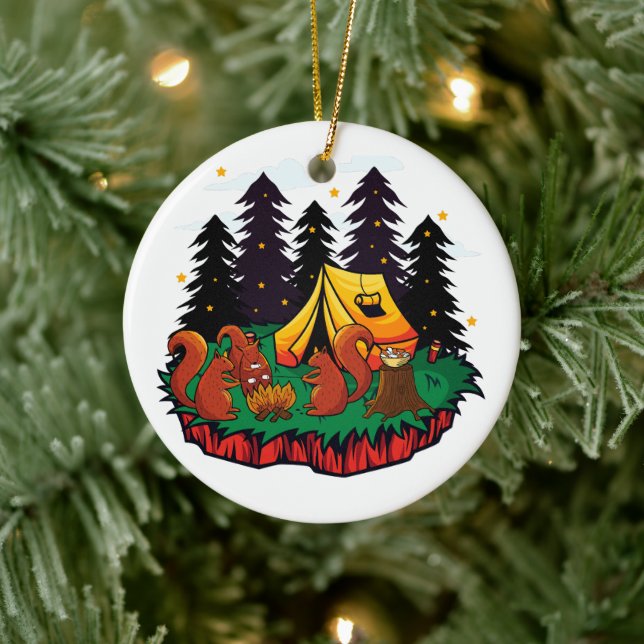 S’more Fun With This Camping Squirrel Ceramic Tree Decoration (Tree)