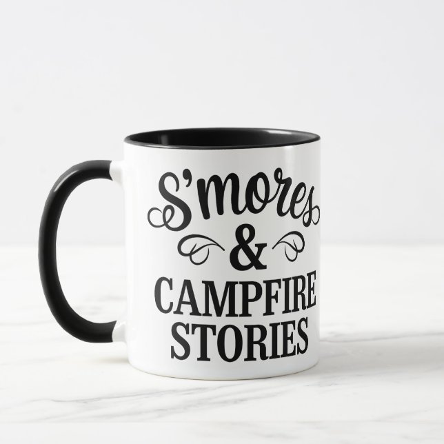 S’mores and Campfire Stories Quote Design Mug (Left)