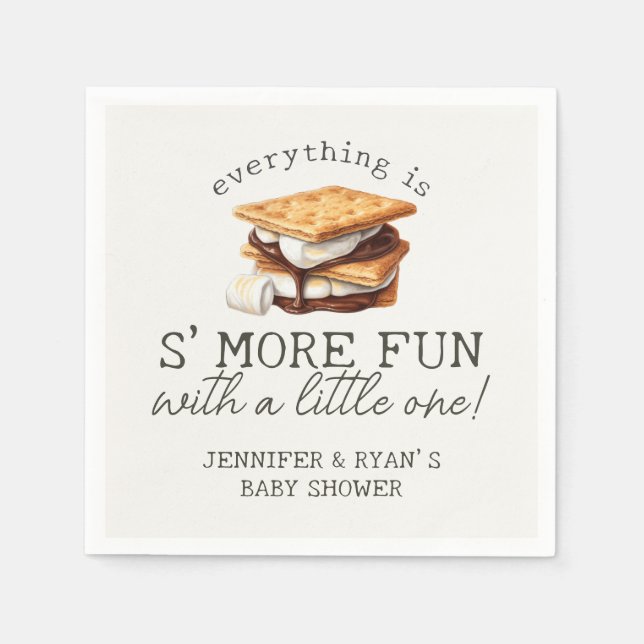 S’mores Fall Bonfire Outdoor Baby Shower Napkin (Front)