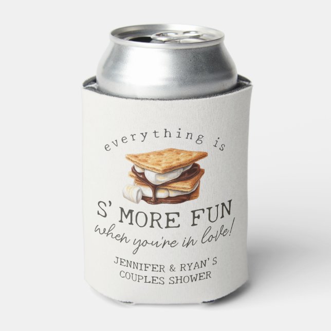 S’mores Fall Bonfire Outdoor Couples Shower Favour Can Cooler (Can Front)
