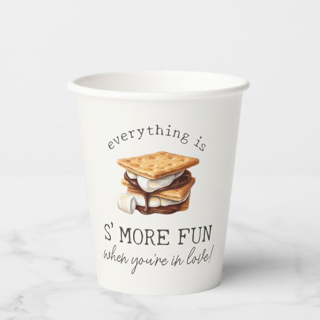 S’mores Fall Bonfire Outdoor Couples Shower Paper Cups (Front)