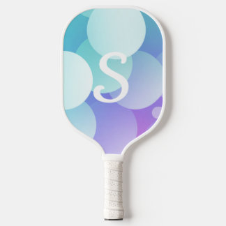 S Name Pickleball Paddle Purple Blue Bubble Modern