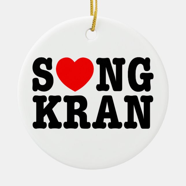 S❤NGKRAN ~ Heart Songkran Ceramic Tree Decoration (Front)