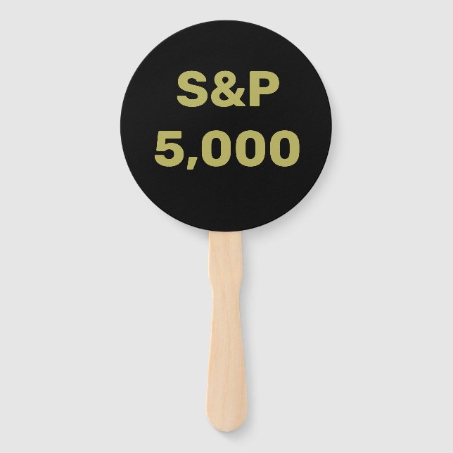 S&P 5,000 Level Stock Market Index Celebration Hand Fan (Front)