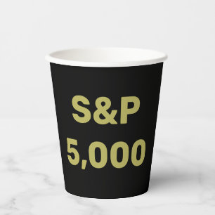 S&P 5,000 Level Stock Market Index Celebration Paper Cups