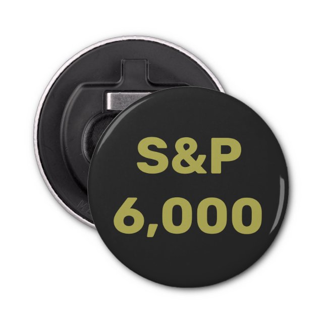 S&P 6,000 Level Stock Market Index Celebration Bottle Opener (Front)