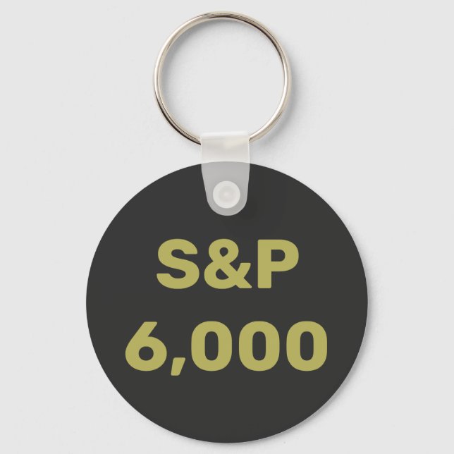 S&P 6,000 Level Stock Market Index Celebration Key Ring (Front)