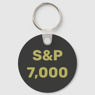 S&P 7,000 Level Stock Market Index Celebration Key Ring
