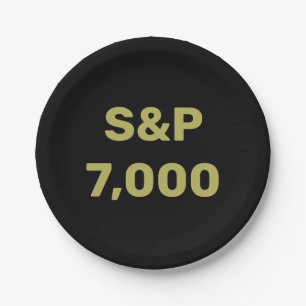 S&P 7,000 Level Stock Market Index Celebration Paper Plate