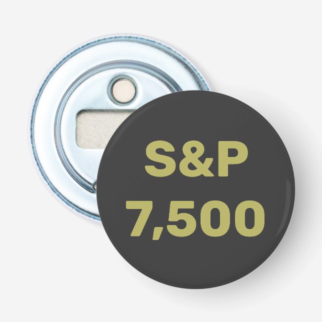 S&P 7,500 Level Stock Market Index Celebration Bottle Opener (Front)