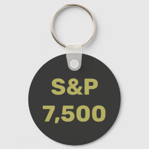 S&P 7,500 Level Stock Market Index Celebration Key Ring