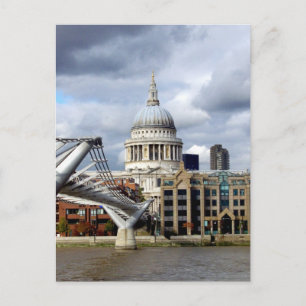 S Paul's Cathedral-Millennium Bridge-London Postcard