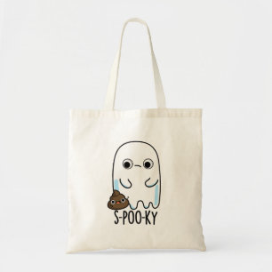 S-poo-ky Funny Ghost Poop Pun Tote Bag
