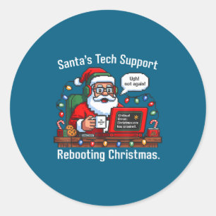 s Rebooting Tech Support Santa Classic Round Sticker