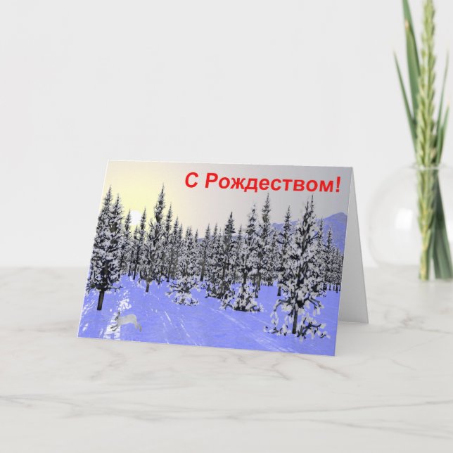 S Rozhdestvom - Winter Solstice Holiday Card (Front)