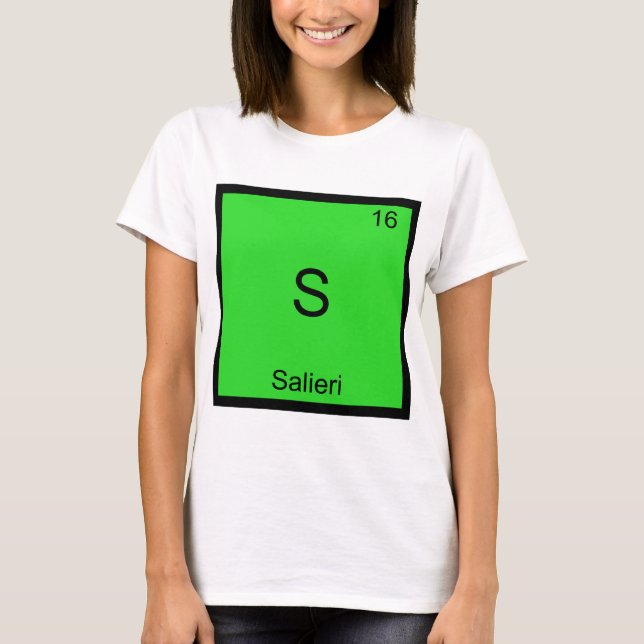 S - Salieri Funny Chemistry Element Symbol T-Shirt (Front)