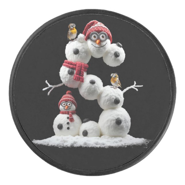 S-shaped Snowman-minion Hockey Puck (Front)