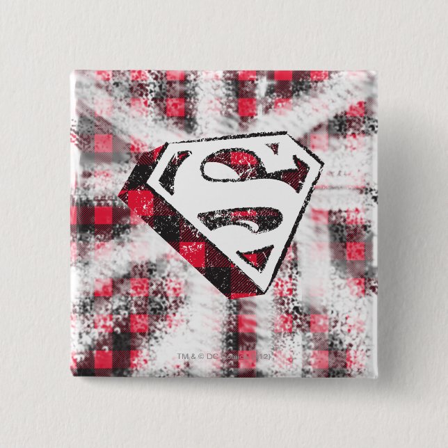 S-Shield Over Plaid 15 Cm Square Badge (Front)