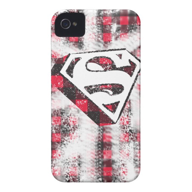 S-Shield Over Plaid Case-Mate iPhone Case (Back)