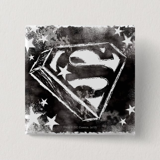 S-Shield With Stars 15 Cm Square Badge (Front)