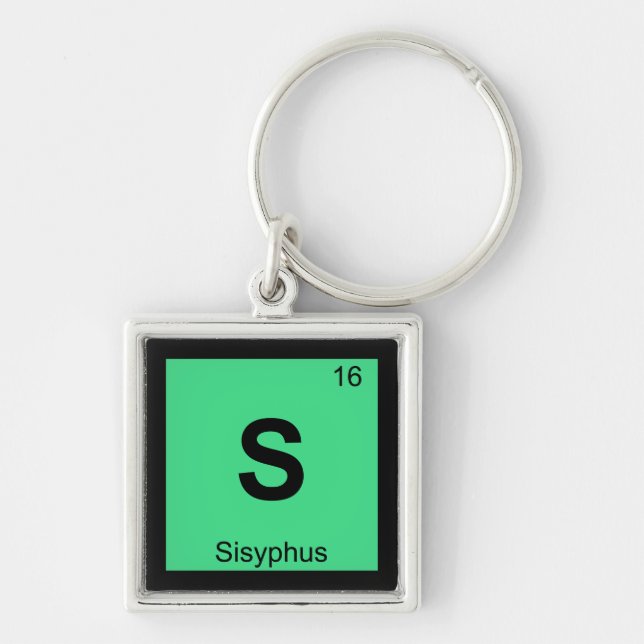 S - Sisyphus Greek Chemistry Periodic Table Symbol Key Ring (Front)