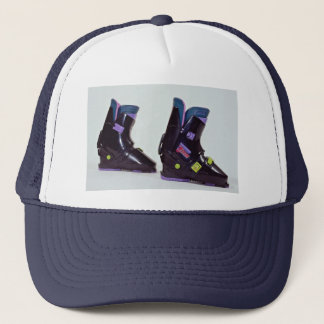 s ski boots trucker hat